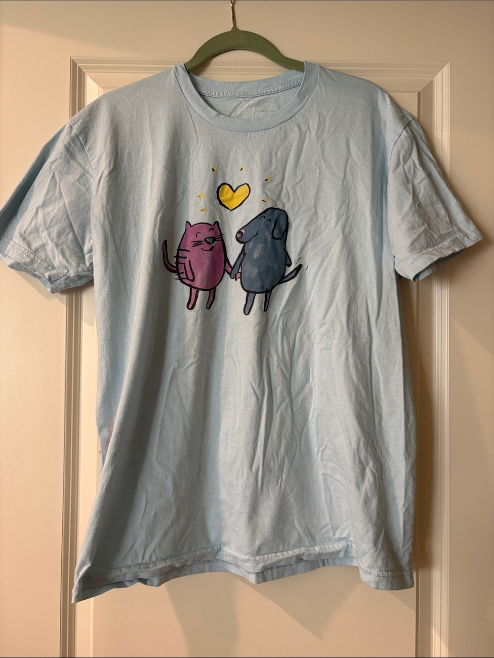 Dallas Clayton Light Blue Cat & Dog Graphic Pet Lover T-Shirt XL